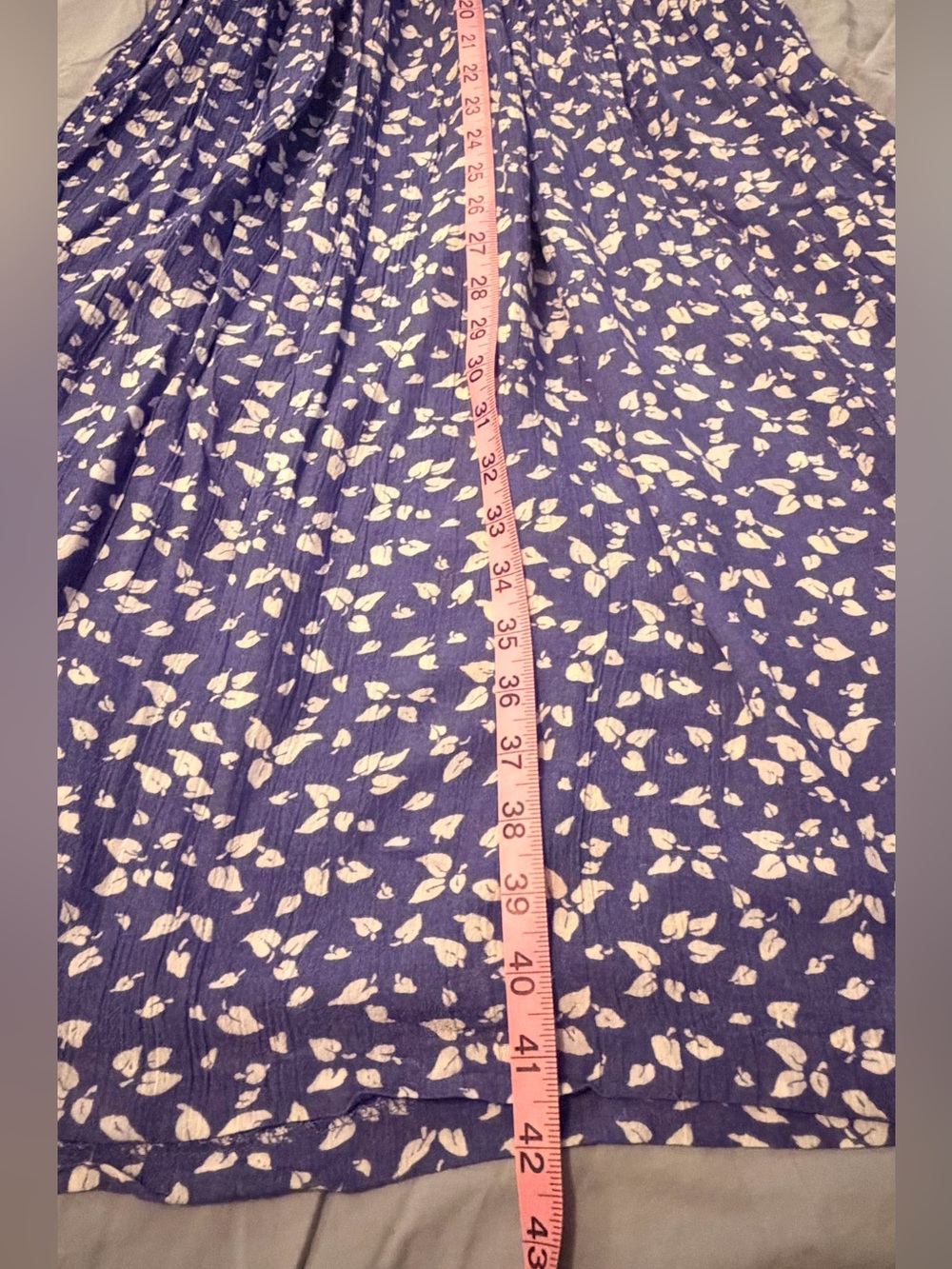 Vintage Eileen West Blue Floral Prairie Dress Belted Pleated Midi USA - Picture 8 of 12